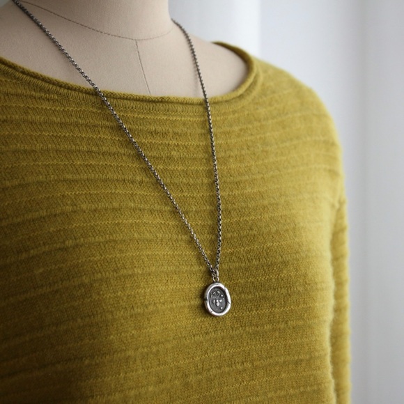 Black Goat Cashmere Olive Ribbed Knit Sweater - Picture 5 of 6